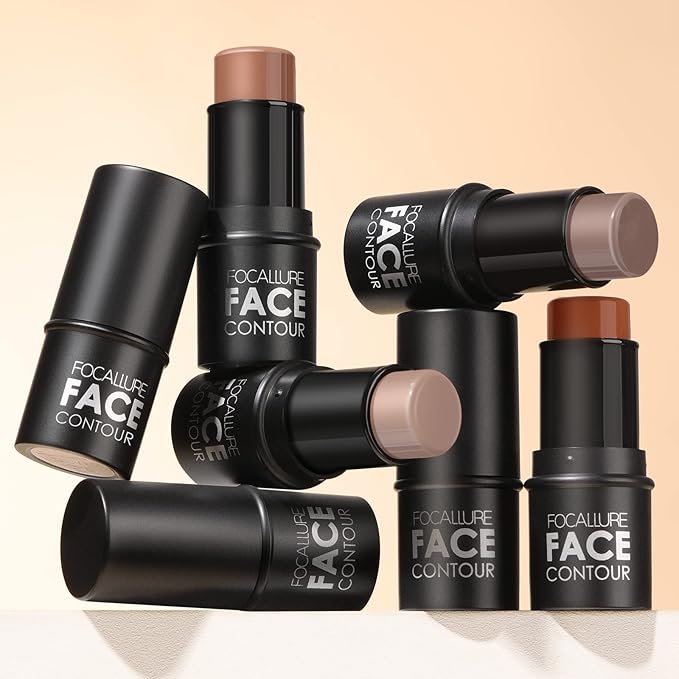 FOCALLURE Cream Contour Stick, Matte Bronzer Stick, Professional Face Shaping & Contouring Stick Makeup, Easy to Apply with Buildable Coverage, Long Lasting & Sweatproof, HICKORY-VivaGrace Women