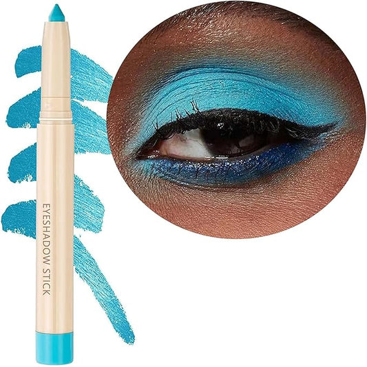Blue Matte Eyeshadow Pencil, Waterproof Long Lasting Eye Shadow, High Pigment Hypoallergenic Highlighter Stick - Create Multi-Dimensional Eyes Look (10# Blue Matte)-VivaGrace Women