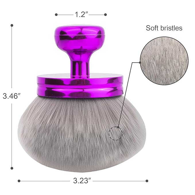 Self Tanner Brushes- Extra Large Blend & Blur Body Kabuki Brush & Back Sunscreen Applicator with Handle, 2 Pcs, Body Makeup Brushes for Legs, Face, Foundation, Tanning, Back Lotion Applicator (Purple)-VivaGrace Women