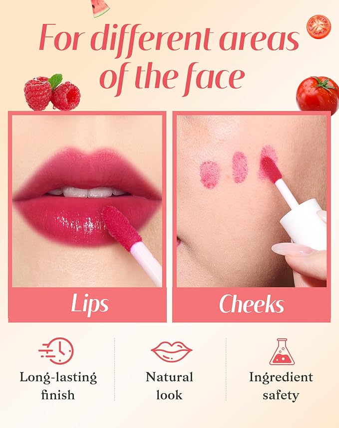Lip Tint Stain Set, Lip Stain Long Lasting Lightweight Waterproof, Transfer-Proof, Non-sticky, Lip Makeup Matte Finish-VivaGrace Women