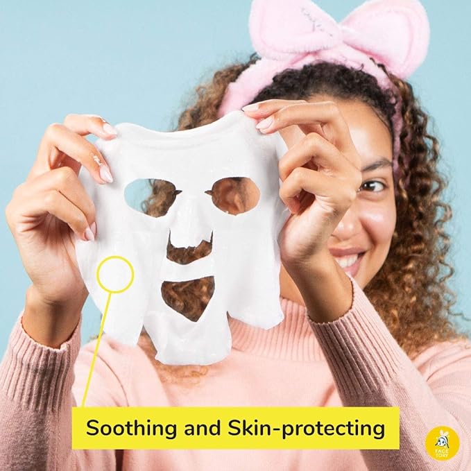 FACETORY K Beauty Face Mask Skin Care - SOS SAVE OUR SKIN RESTORING Sheet Mask with Royal Jelly & Aloe | Calm Inflammation, Dewy Skin (5 Pack)