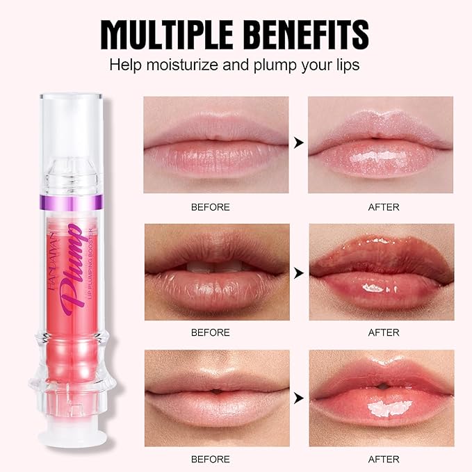 Glossy Finish Lip Glow Oil,Lip Plumping Booster Plump,Hydrating, Volumizes & High-Shine Lip Plumping Mirror Lip Glaze Lip Makeup,Lip Enhancer for Fuller, Lip Mask, Hydrating& Reduce Fine Lines (003#)-VivaGrace Women