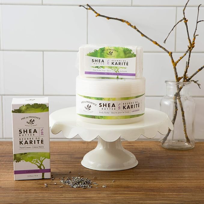 Pre de Provence Beurre De Karité Moisturizing Collection, Shea Butter Enriched Nourishing, Body Butter, 500 ML, Lavender