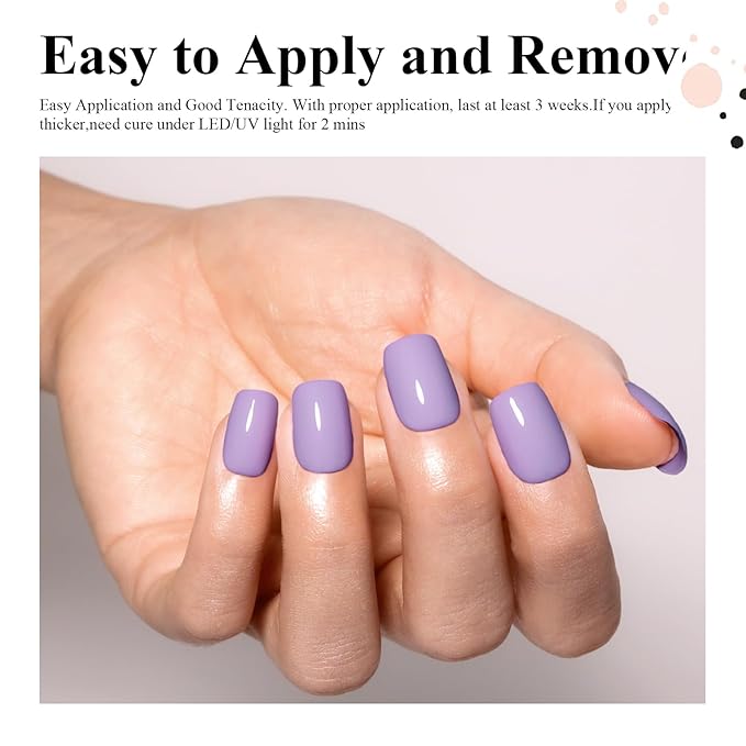 Imtiti Gel Nail Polish, 1Pcs 15ml Purple Color Gel Polish Soak Off LED Nail Polish Gel Nail Art Design Manicure Salon DIY at Home Holiday Gift
