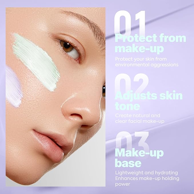 VIOLA HOUSE Face Primer, Tone Adjust Primer For Face Before Makeup-Refined, Bright And Smooth The Skin And Fills Fine Lines (Mint Green)-VivaGrace Women