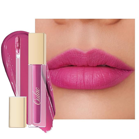 Oulac Matte Liquid Pink Lipstick for Women, Long Lasting Lipstick Waterproof Lip Stain, No Transfer, Creamy High Pigmented Formula with Rose Oil, Vegan & Cruelty-Free, Rose Pink M10-VivaGrace Women