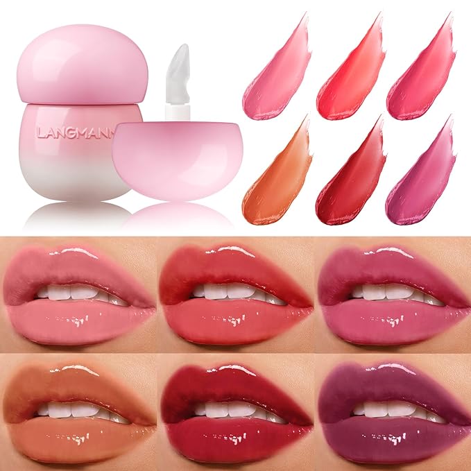 Glow Lip Balm,Moisturizing Lip Balm For Dry,Chapped Lips, Hydrating Lip Balm Repair Lip Sleeping Mask,Nourish & Hydrate Shine Glossy Lip Gloss,Not Sticky Tinted Lip Balm Lip Care (5# Wine Red)-VivaGrace Women