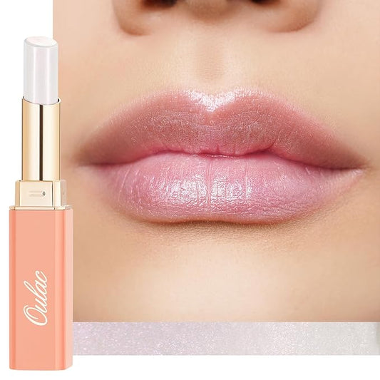 Oulac Moisturizing Shine Lipstick - Giltter Tinted Lip Balm Hydrating, Lip Plumper, Glossy Finish, Sheer Coverage with Pearlescent, Smooth for All Skin, Cracked and Chapped Lips, 2.2g/0.07oz (S03)-VivaGrace Women