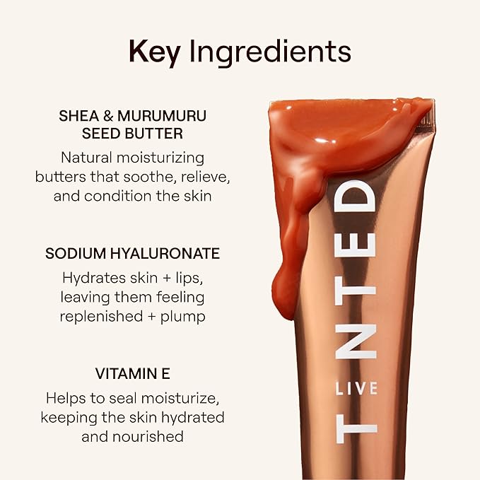 Live Tinted Unity Balm – Ultra-Hydrating Lip Balm with Shea Butter, Hyaluronic Acid & Vitamin E – Universal Warm Tint-VivaGrace Women