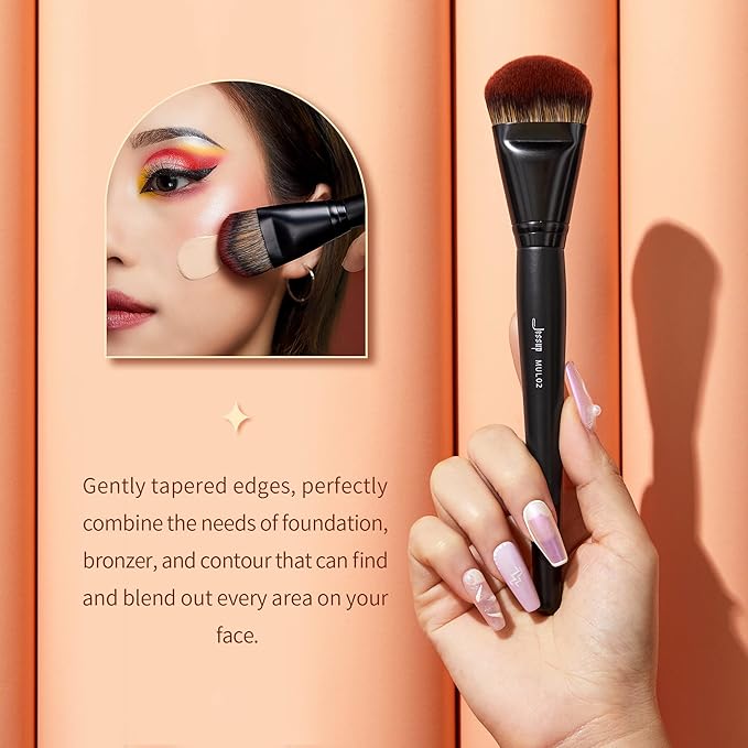 Jessup Foundation Brush for Liquid, Smooth Angled, Large Face Makeup Brush for Blending Liquid, Cream MUL02-VivaGrace Women