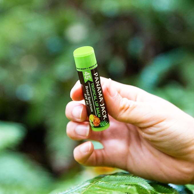 Panama Jack Sunscreen Lip Balm - SPF 45, Flavor Pack, Broad Spectrum UVA-UVB Sunscreen Protection, Prevents & Soothes Dry, Chapped Lips (Mango/Tropical)-VivaGrace Women
