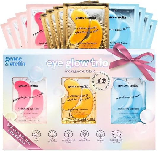 grace & stella Under Eye Patches (12 pairs) Eye Masks for Puffy Eyes and Dark Circles - Birthday Gifts for Women, Bachelorette Party Favors, Bridesmaid, Self Care and Relaxation Gifts for Her - Vegan-VivaGrace Women