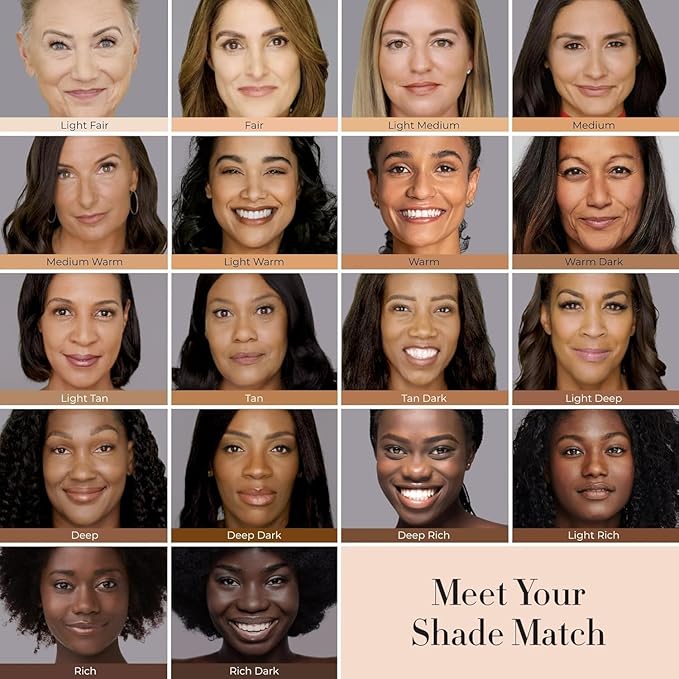 LUMINESS Silk Airbrush Spray Foundation & Buffing Brush Kit – Full Coverage Foundation & Dual-Sided Buffing Brush - Buildable Coverage, Anti-Aging Formula Hydrates & Moisturizes (Shade - Deep Dark)-VivaGrace Women