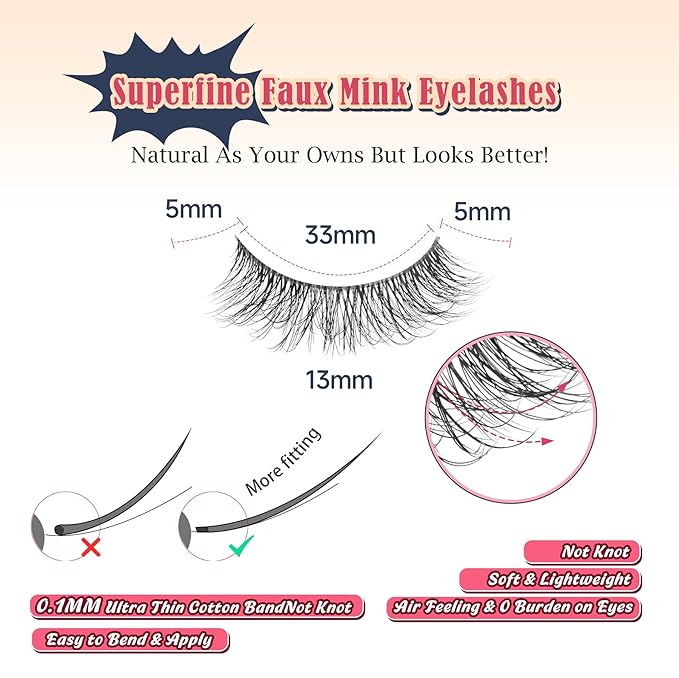 False Lashes Natural Look Wispy Eyelashes 13MM Eye Lash Pack for Daily C Curl Natural Lashes 7 Pair Siligli-VivaGrace Women