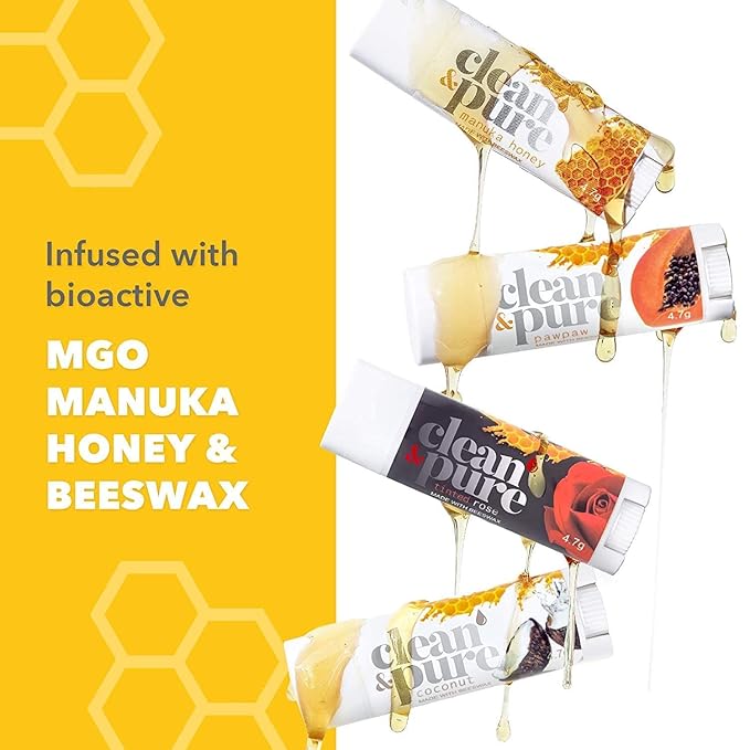 Lip Balm 2-Pack (Tinted Rose) | Manuka Honey Beauty Products | Lip Care Set With 100% All Natural Beeswax and Vitamin E Oil | Flavored Lip Balm for Dry, Chapped Lips-VivaGrace Women