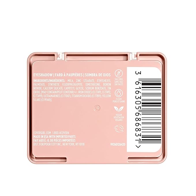 COVERGIRL Eye Enhancer, Bellini Spritz, Eyeshadow Quad, Easy to Wear, Clean & Vegan, Talc-Free, Matte & Shimmer Finishes, Smudge-Proof, 0.19oz-VivaGrace Women