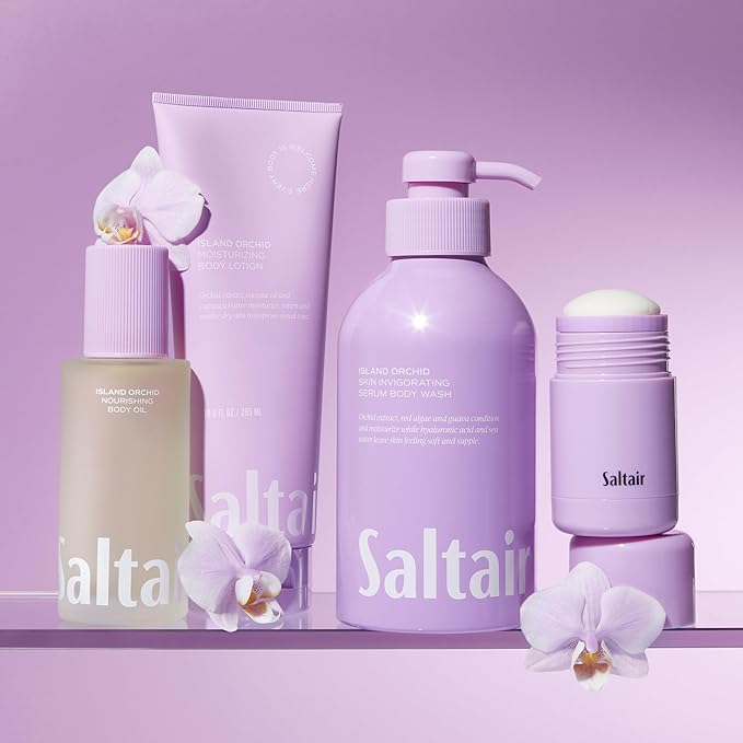 Saltair Body Oil. Luxurious Island Orchid After Shower and Bath Oil Moisturizer for Women. Botanical, Non-Greasy, and Well-Absorbing Lotion for Hydrating Dry Skin. 4oz Pump Bottle-VivaGrace Women