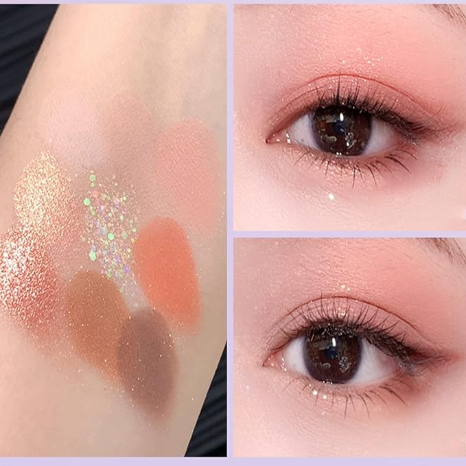 Violet Fairy 9 Color Eyeshadow Palette, Warm Neutrals (02)-VivaGrace Women