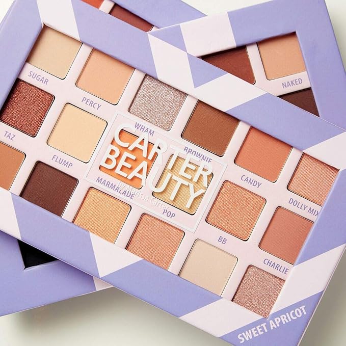 Carter Beauty 18 Shade Eyeshadow Palette | Long Lasting Eye Shadow Makeup | Shimmer & Matte Vibrant Colors (Sweet Apricot)-VivaGrace Women