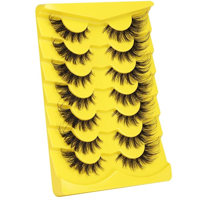 Fox Eye Lashes Wispy False Eyelashes Natural Look Clear Band Lashes 20mm 3D Mink Lash Cat Eye Spiky Strip Eyelashes Pack by Kiromiro-VivaGrace Women