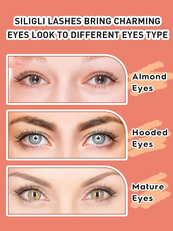 Wispy Cat Eye Lashes False Eyelashes Natural 10mm Short Lashes Pack Soft Strip Eyelash 3D Volume C Curl Natural Eyelashes 7 Pair Siligli Eyelashes-VivaGrace Women