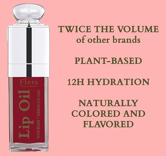 FLORA HIBISCUS LIP OIL | ORGANIC, PLANT-BASED | NOURISH | 10 ML | MADE IN CANADA-VivaGrace Women