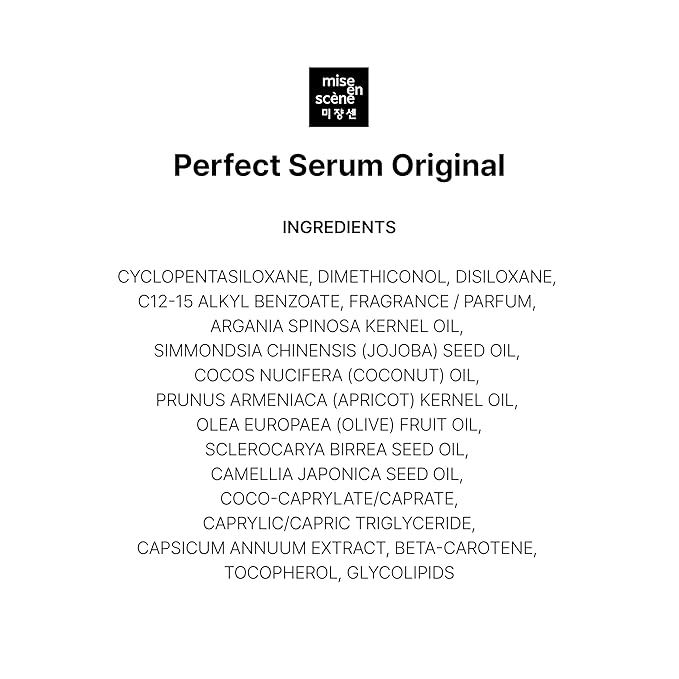 Mise En Scene PerfectSerum Original - HairOil for Frizzy & Dry, Hydration and Nutrition Hairy Essence for Damage Care, Korean HairCare Product, Hair Serum 2.71 Fl. Oz.-VivaGrace Women