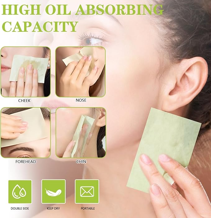 1000pcs Oil Blotting Sheets for Face, Blotting Paper for Oily Skin, Clean and Clear Oil Absorbing Sheets-VivaGrace Women