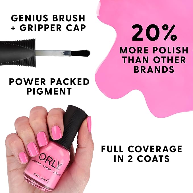 Orly Neon Nail Polish Colors for Summer | Bright Colors and Confetti Toppers for Summer Neon Nails | 0.6fl oz (Bubblegum Pop, 0.6 fl oz)