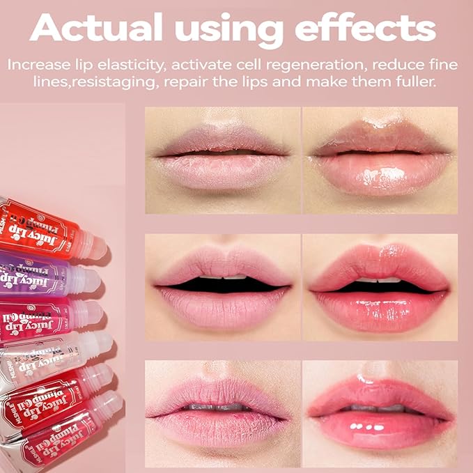 Roll On Plumping Lip Oil with Chili Extract, Fuller Lips Instantly, Ultra-Hydrating&Nourishing, Glossy Finish Lip Glow Oil, Fuller Booster Balm Moisturizing, Smooth, Define Your Lips (#03)-VivaGrace Women