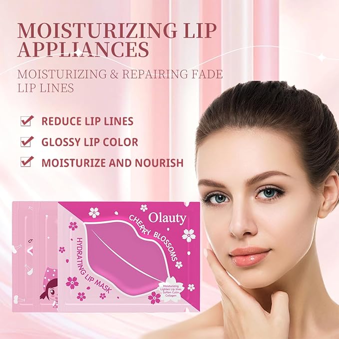 Eakroo 30 Pairs Collagen Crystal Pink Lip Masks, Collagen Lip Pads for Dry and Cracked Lips, Moisturizing Lip Care Gel Pads Remove Dead Skin, Minizes Lip Fine Lines, Lighten Lips, Plump Your Lips-VivaGrace Women