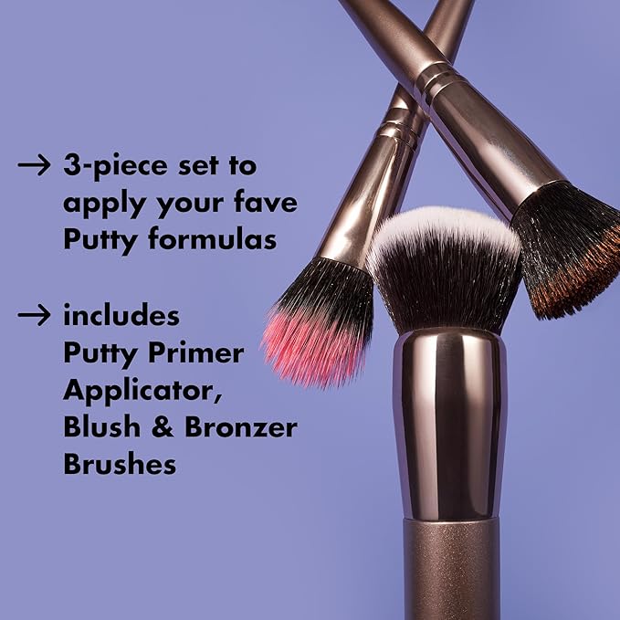 e.l.f. Putty Tools Trio, Set Of 3 Face Makeup Brushes For Putty Products, Helps You Easily Blend Putty Primer, Blush & Bronzer, Vegan & Cruelty-Free-VivaGrace Women