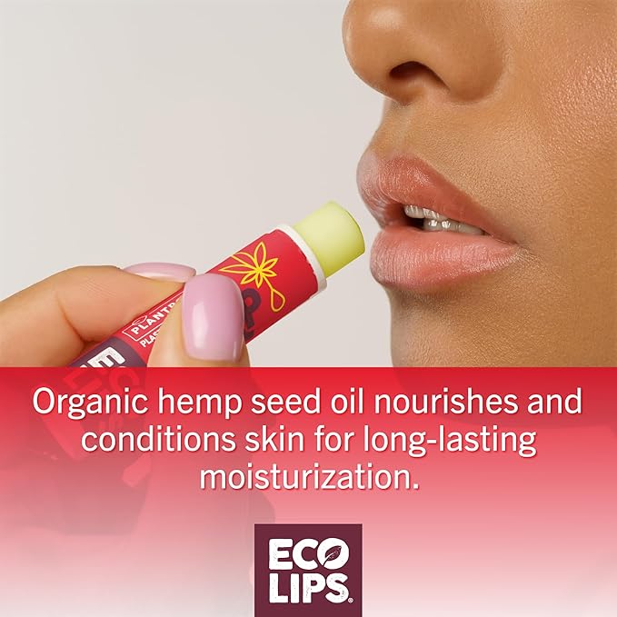 Eco Lips Organic Hemp Lip Balm with Beeswax, Coconut Oil, Vitamin E. Best Chapstick to Soothe & Moisturize Dry, Chapped Lips (Cherry, 6-Pack)-VivaGrace Women