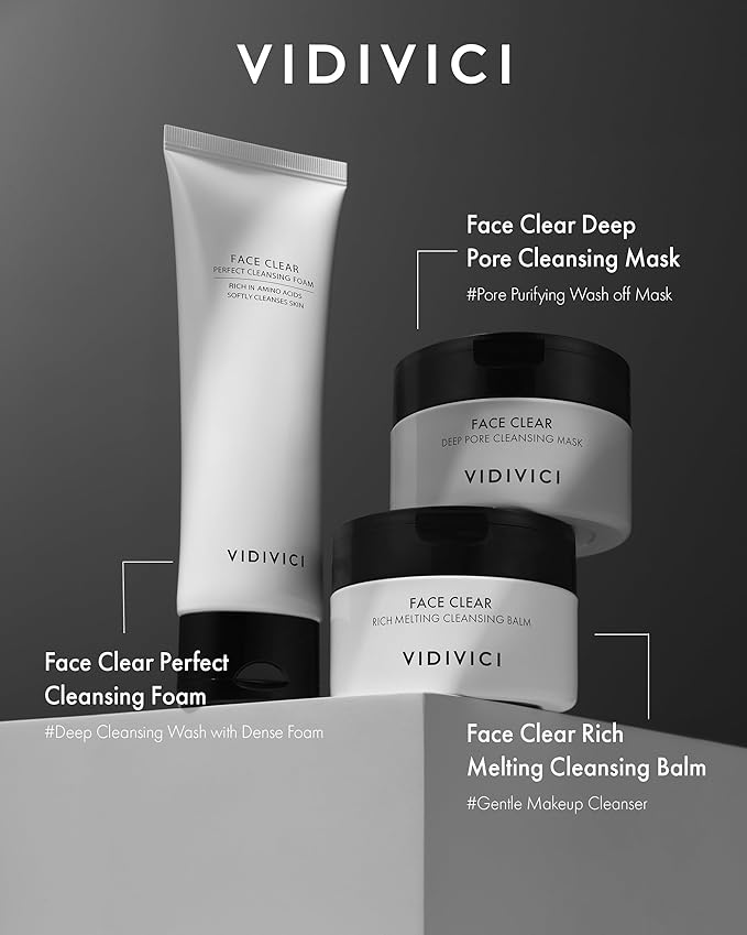 VIDIVICI Korean Deep Pore-Cleansing Clay Mask – Gently Exfoliates & Soothes Oily, Sensitive Skin – Mud Wash-Off Formula for Sebum Control, Cooling Hydration & Pore Tightening – 3.38oz-VivaGrace Women