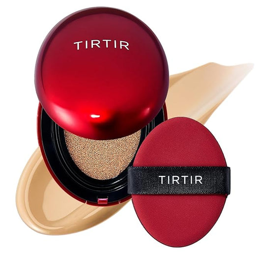 TIRTIR Mask Fit Red Cushion Foundation | Full coverage, Weightless, Skin fit, Satin Glow Finish, Korean Makeup BB Foundation, beauty, Tattoo cover up, Buildable (#28N Oat, 0.63 Fl Oz)-VivaGrace Women