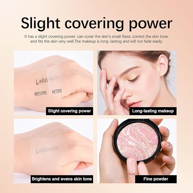 Baked Powder Contour Makeup, Brighten Bronzer Powder, Highlighter Bronzer Glow Palette, Cruelty Free Shimmer Bronzing Powder to Use For Contour Make up, Natural Finish & Easy to Use #001-VivaGrace Women