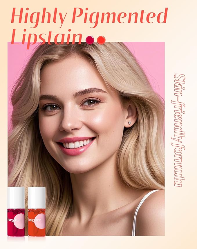 Lip Tint Stain Set, Lip Stain Long Lasting Lightweight Waterproof, Transfer-Proof, Non-sticky, Lip Makeup Matte Finish-VivaGrace Women