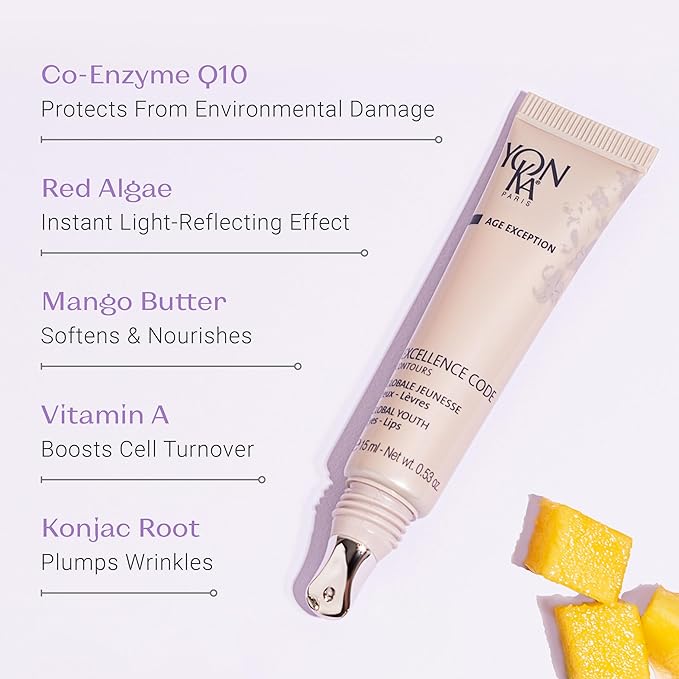 Yon-Ka Excellence Code Contours Eye Cream (15ml) Anti-Aging Eye and Lip Treatment with Hyaluronic Acid, Reduce Puffiness and Dark Circles, Paraben-Free-VivaGrace Women