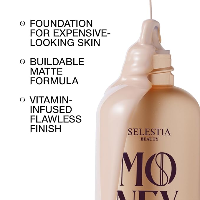 Matte Foundation Money - Long-Lasting Makeup Foundation with Flawless & Buildable Coverage - Liquid Foundation for All Skin Types (Vanilla)-VivaGrace Women