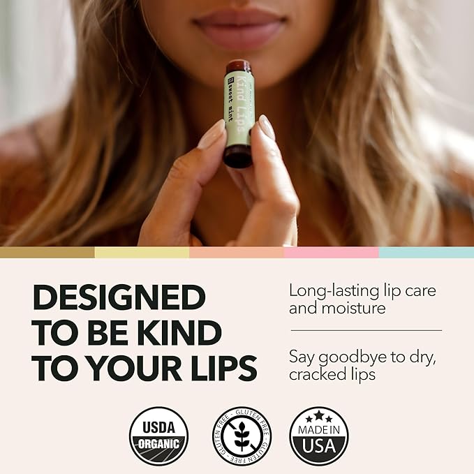 Kind Lips Lip Balm - Nourishing Organic Lip Care for Silky Smooth and Cracked Lips - BubbleGum Flavor Chap Stick and Lip Moisturizer - 100% Natural Ingredients - 0.15oz (Pack of 1)-VivaGrace Women