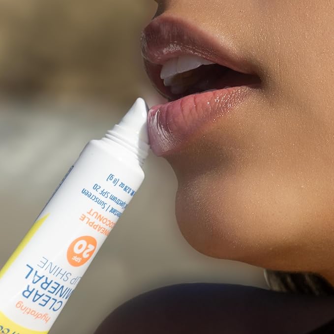 Seaweed Bath Co. Hydrating Clear Mineral Lip Shine SPF 20 Sunscreen Zinc Oxide Lip Balm, 0.28 Oz, Moisturizing Care for Dry, Chapped Lips-VivaGrace Women