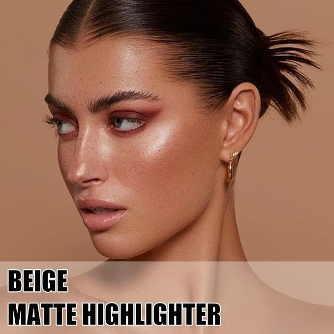 Matte Highlighting Palette,Stereo for Face Retouching, Shadow Highlighting Finish Palette, Natural,Slightly Highlighted Texture Saturation Makeup Contour Face Palette-VivaGrace Women