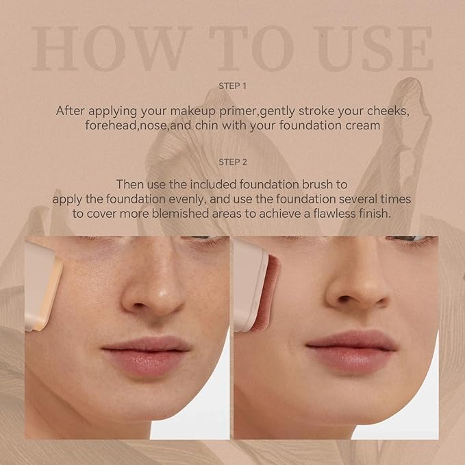 Multi-Use Foundation Stick Makeup with Brush,High Coverage Blendable Lightweight Contour Stick,Waterproof Flawless Natural Finish Creamy Foundation Makeup,Longwear Face Makeup Stick(#4)-VivaGrace Women