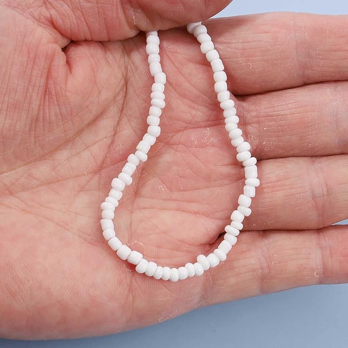 Boho Seed Bead Choker Necklace Tiny Rice Bead Necklace Chain Beachy Necklace Chain Jewelry for Women and Girls-VivaGrace Women