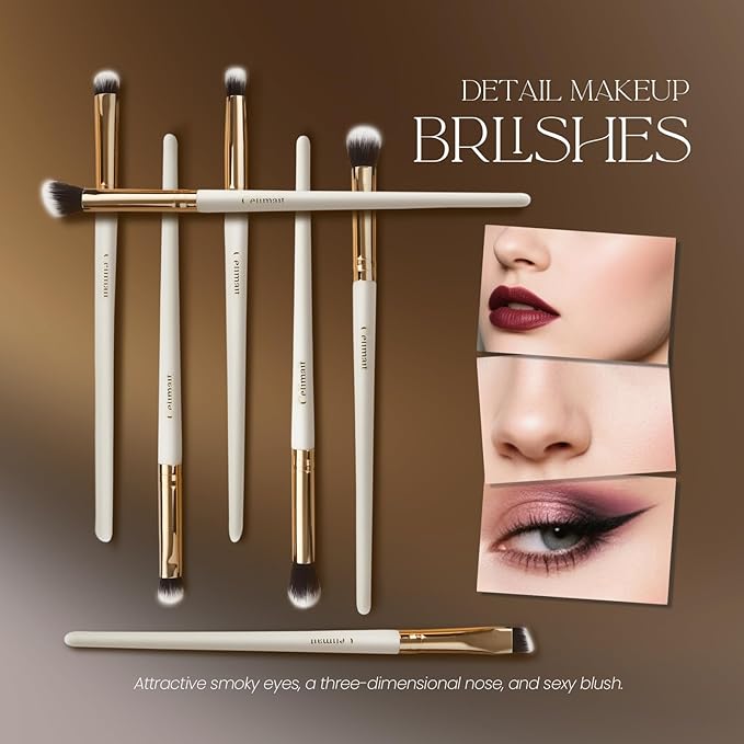 Makeup Brushes Set 12 Piece Professional & Beginner Friendly, Soft Synthetic Bristles for Face Eyeshadow Blending, Easy to Clean Travel Ready with Case, Ergonomic Wooden Handle Hypoallergenic (White)-VivaGrace Women