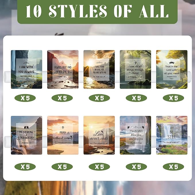 50 Pcs Lip Balm with Scripture Religious Lip Balm for Women Christian Lip Balms Bulk Gifts Faith Bible Verse Scripture Inspirational Gift Party Favors for Women Coworkers 10 Styles-VivaGrace Women