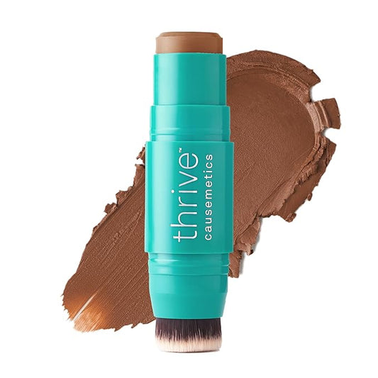 Thrive Causemetics Triple Threat Color Stick: Cream Bronzer & Contour Stick with Vitamin E, Evening Primrose Oil, Waterproof Smudge Proof Face Makeup Formula, Lisa (Medium Tan Neutral)-VivaGrace Women