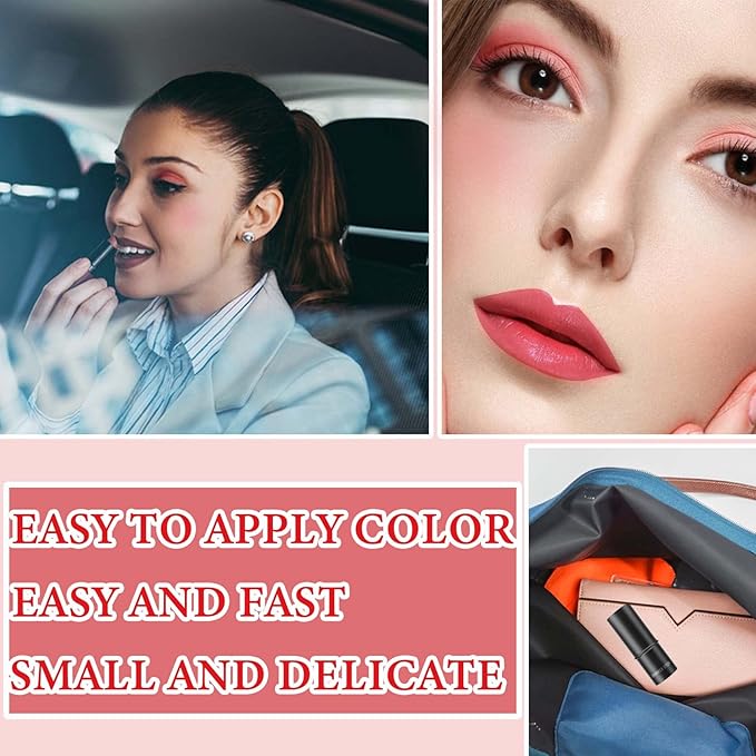 Cream Contour Blush Stick,Long Lasting Waterproof Blush Stick for Cheeks&Lips Multipurpose Face Highlighting Concealing Cream,Shimmer Contour Stick Makeup for Women(Pink)-VivaGrace Women