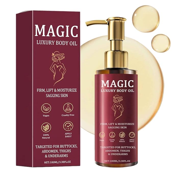 Magic Body Firming Oil, Luxury Body Oil for Crepe Skin, Tightening & Hydrating Body Oil After Shower with Vitamin E and Rosehip, Non-Greasy Body Serum Oil for Thighs, Arms, Chest, 100ML / 3.38 Fl Oz-VivaGrace Women