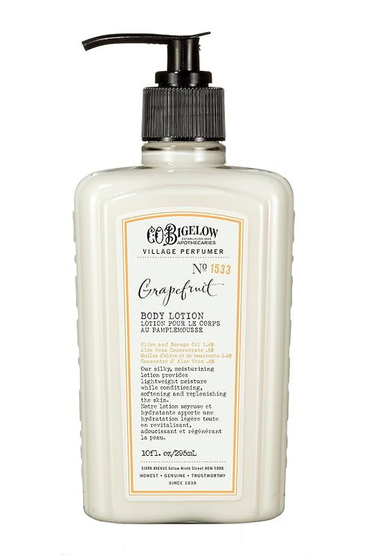 C.O. Bigelow Grapefruit Body Lotion, Village Perfumer Moisturizing Body Lotion with Aloe Vera, Borage Oil & Olive Oil, 10 Fl Oz-VivaGrace Women